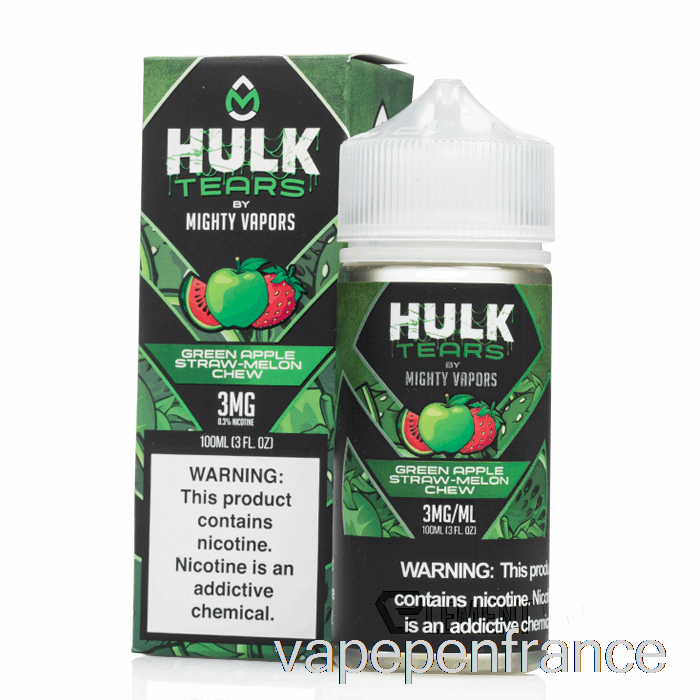 à Mâcher De Melon De Paille De Pomme Verte - Larmes De Hulk - Stylo Vape 100 Ml 3 Mg